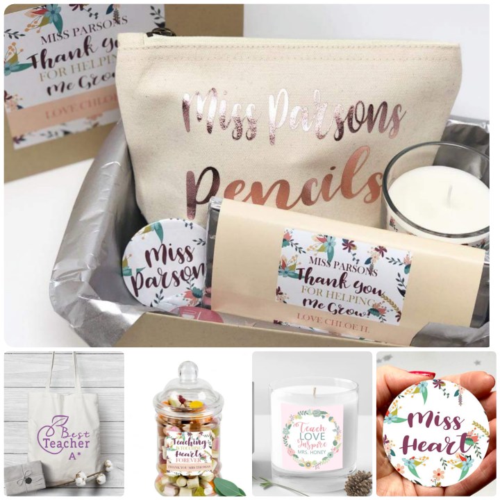 Personalised teacher gifts - teacher presents - frames - bags - sign