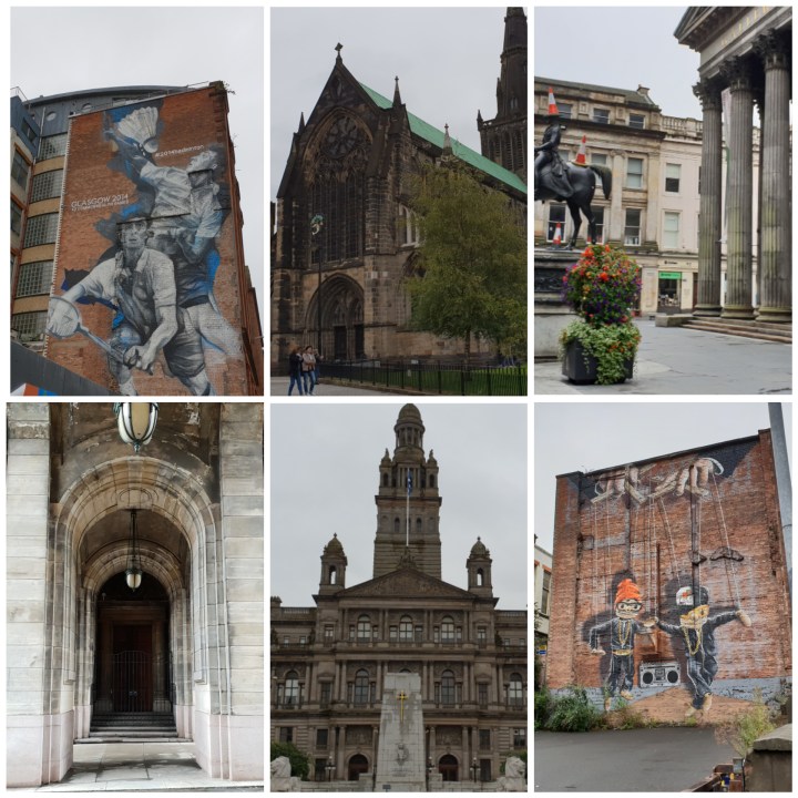 Glasgow. Gallery of Modern Art. Glasgow Cathedral. Street art. 4 freckled faces