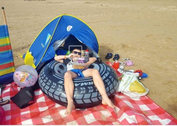 Inflatable tyre. beach toys. Cornwall. 4 Fr